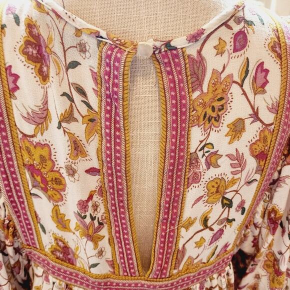 RACHEL ZOE V NECK BALLOON SLEEVE FLORAL SIZE MED - Picture 6 of 10